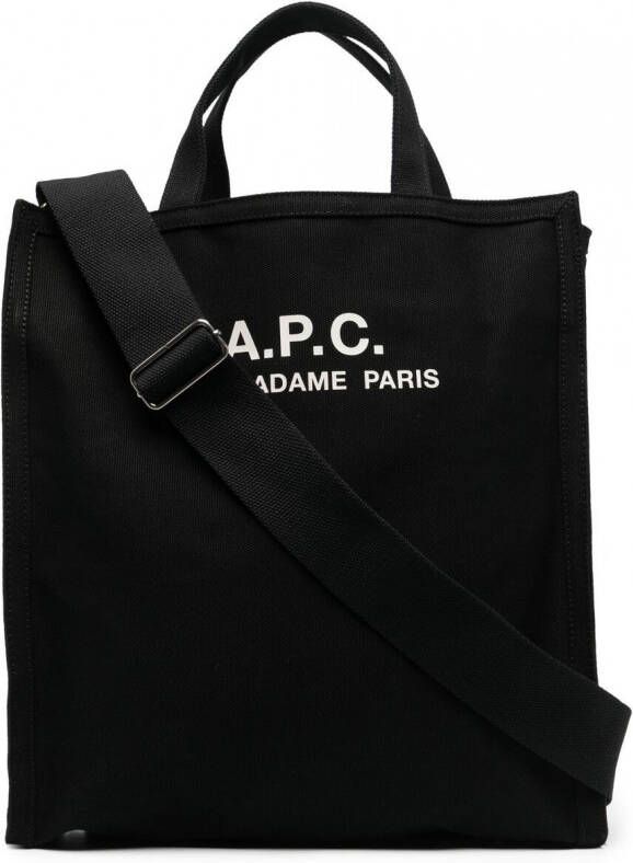 A.P.C. Shopper met logoprint Zwart