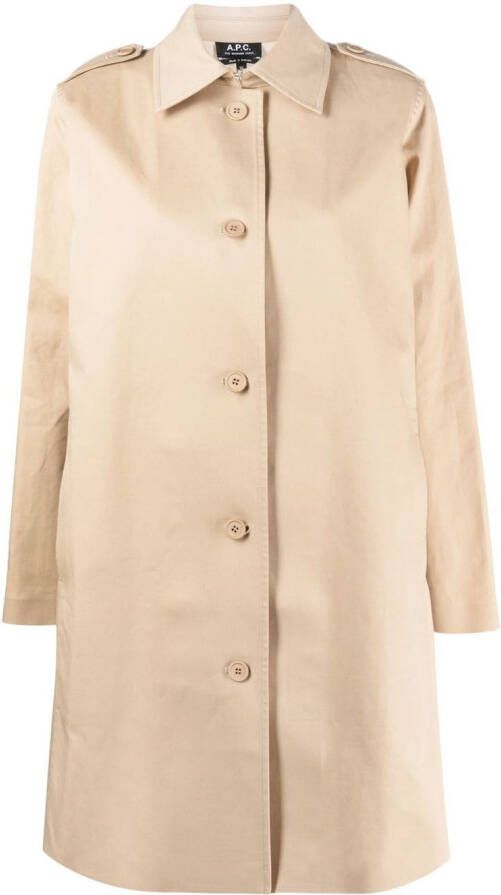 A.P.C. Jas met enkele rij knopen Beige