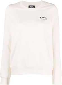 A.P.C. Sweater met geborduurd logo Wit