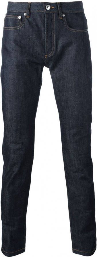 A.P.C. slim fit jeans unisex katoen polyurethaan 27 Blauw