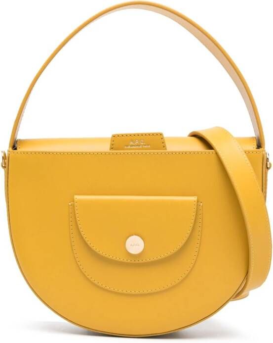 A.P.C. Le Pocket leren shopper Geel