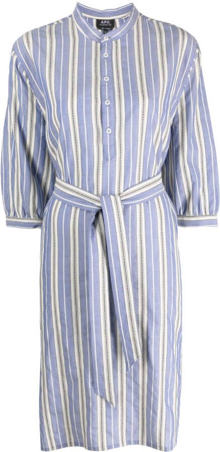 A.P.C. Gestreepte blousejurk Blauw