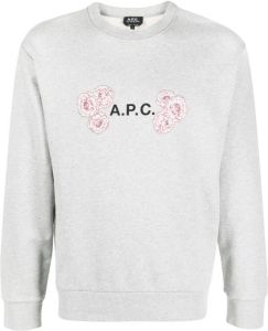 A.P.C. Sweater met bloe print Grijs