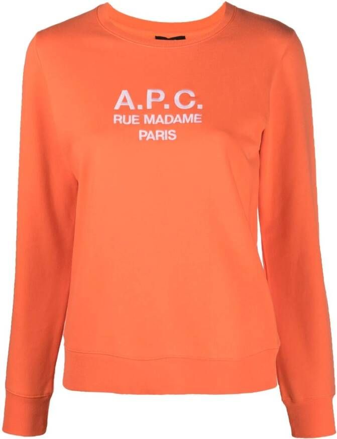 A.P.C. Sweater met geborduurd logo Oranje