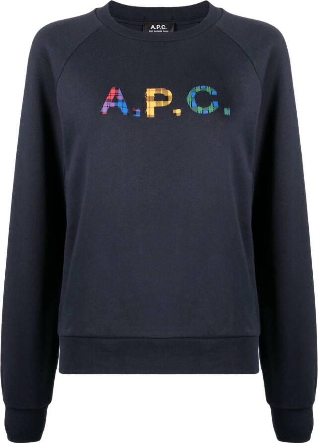 A.P.C. Sweater met logopatch Blauw