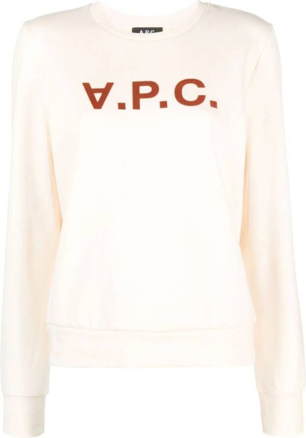A.P.C. Sweater met logoprint Beige