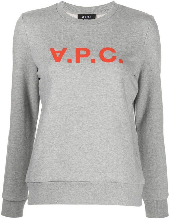 A.P.C. Sweater met logoprint Grijs