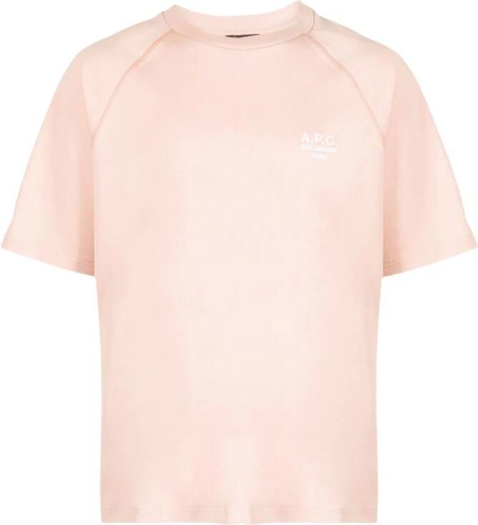 A.P.C. T-shirt met geborduurd logo Roze