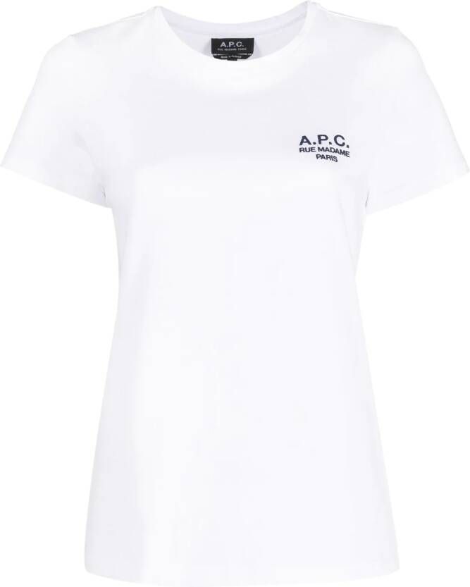 A.P.C. T-shirt met geborduurd logo Wit