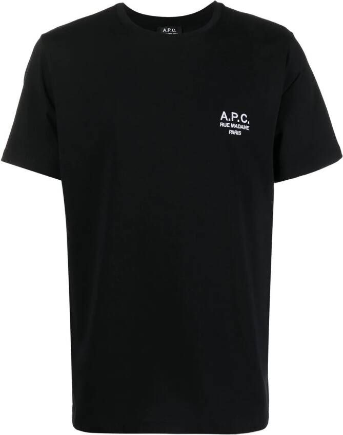 A.P.C. T-shirt met geborduurd logo Zwart