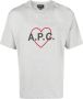 A.P.C. T-shirt met hart logo Grijs - Thumbnail 1