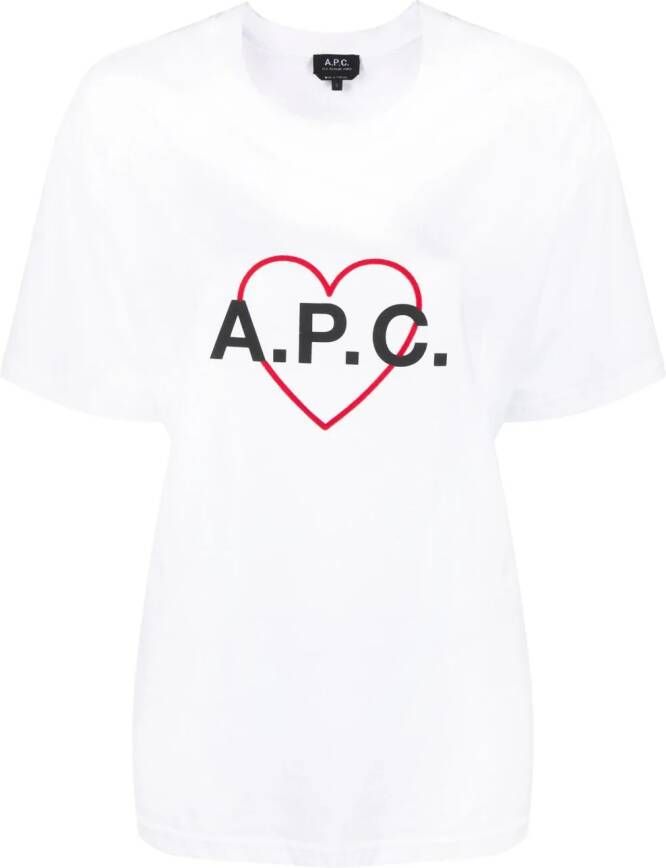A.P.C. T-shirt met logo Wit