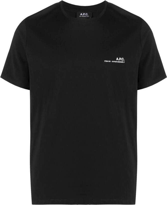 A.P.C. T-shirt met logo Zwart