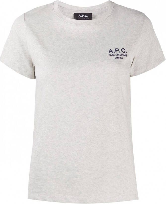 A.P.C. T-shirt met logoprint Beige