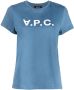 A.P.C. T-shirt met logoprint Blauw - Thumbnail 1