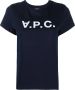 A.P.C. T-shirt met logoprint Blauw - Thumbnail 1