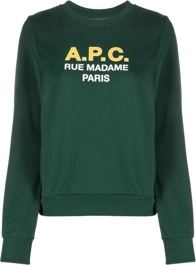 A.P.C. T-shirt met logoprint Groen