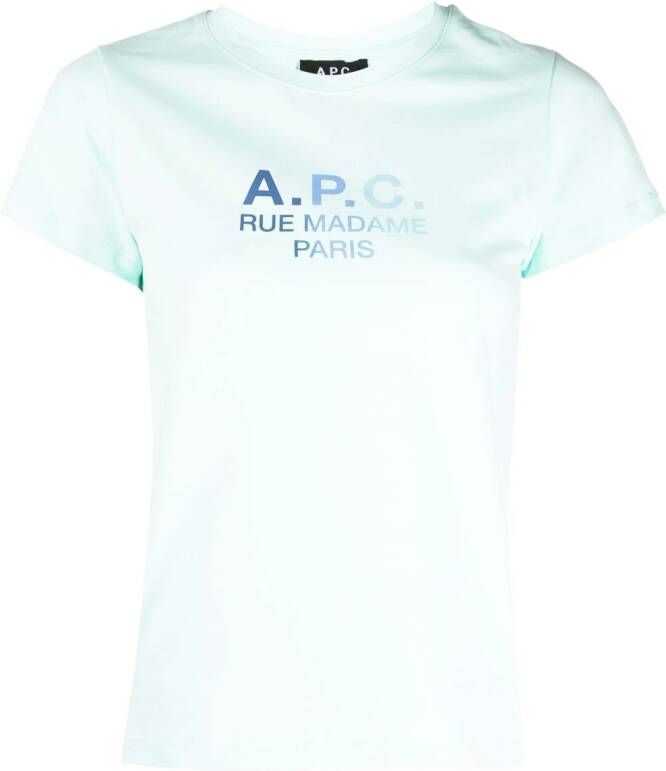 A.P.C. T-shirt met logoprint Groen