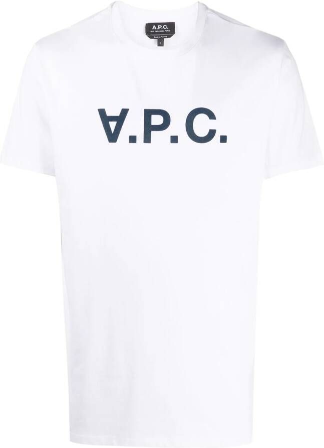 A.P.C. T-shirt met logoprint Wit