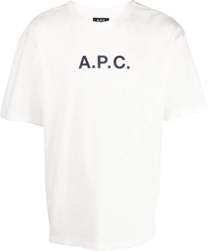 A.P.C. T-shirt met logoprint Wit