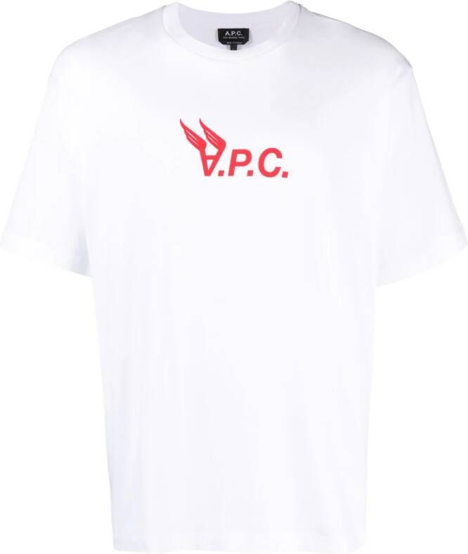 A.P.C. T-shirt met logoprint Wit