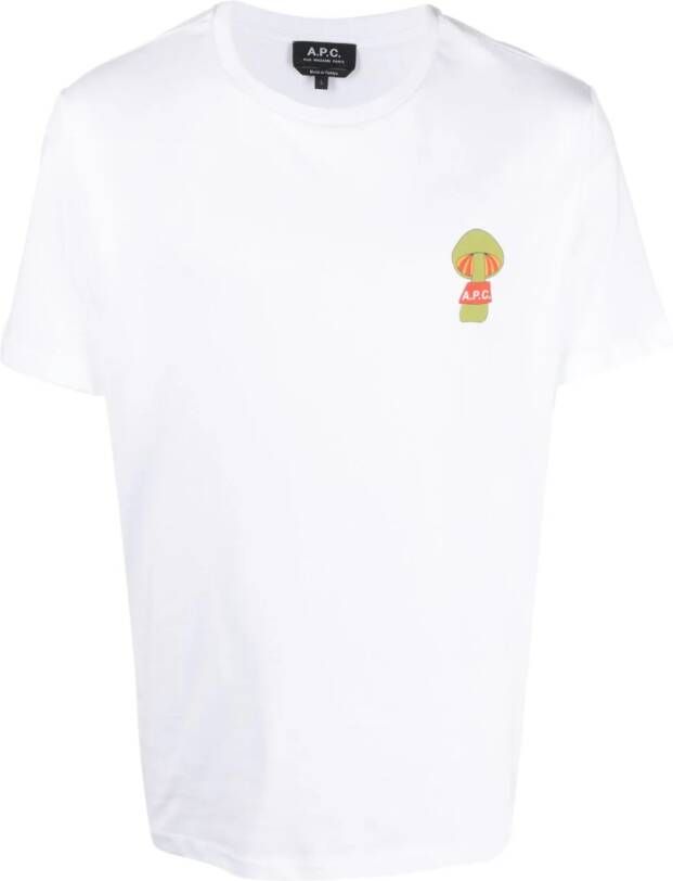 A.P.C. T-shirt met logoprint Wit