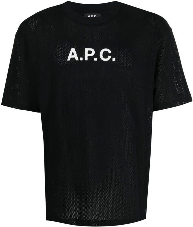 A.P.C. T-shirt met logoprint Zwart