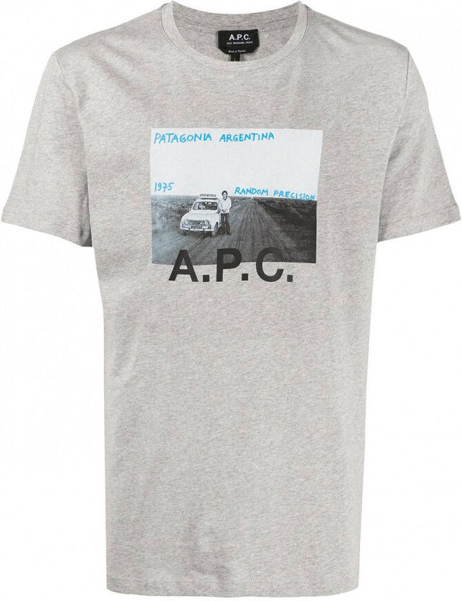 A.P.C. T-shirt met print Grijs