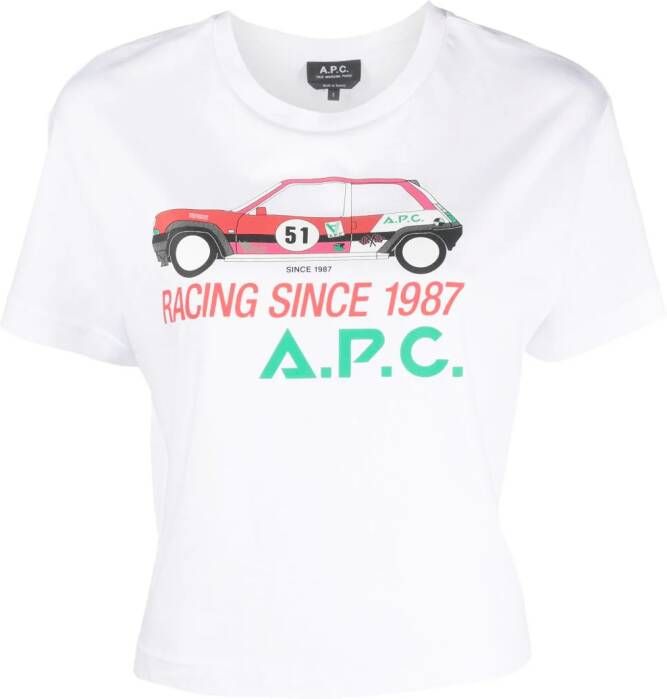 A.P.C. T-shirt met print Wit