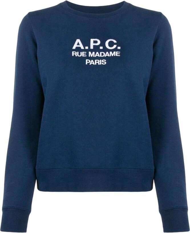 A.P.C. Top met logo Blauw