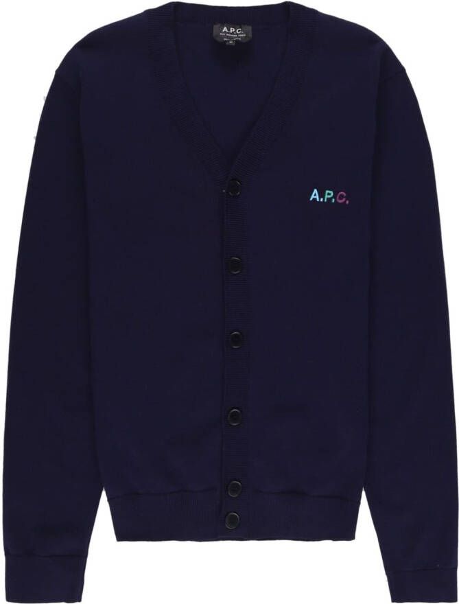 A.P.C. Vest met geborduurd logo Blauw