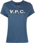 A.P.C. T-shirt met logo Blauw - Thumbnail 1