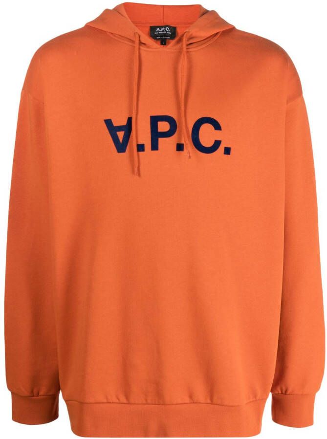 A.P.C. Hoodie met logoprint Oranje