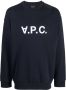 A.P.C. T-shirt met logoprint Blauw - Thumbnail 1