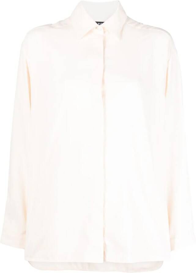 A.P.C. Zijden blouse Beige
