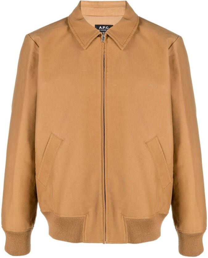 A.P.C. Shirtjack met rits Bruin