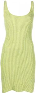 Apparis Geribbelde mini-jurk Groen