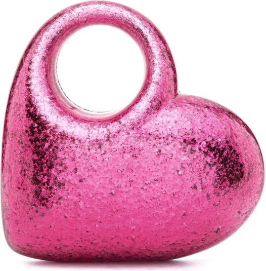Aquazzura Candy clutch verfraaid met glitter Roze