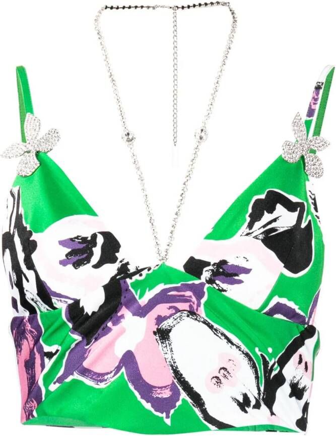 AREA Top met abstracte print Groen