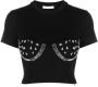 AREA T-shirt met kristallen Zwart - Thumbnail 1