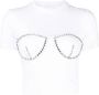 AREA T-shirt verfraaid met kristallen Wit - Thumbnail 1