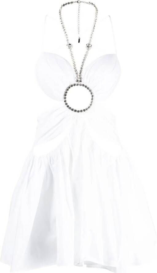 AREA Mini-jurk verfraaid met kristallen Wit