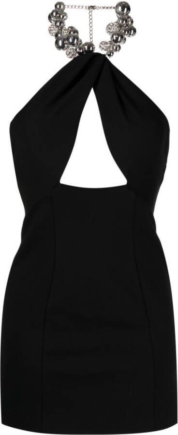 AREA Mini-jurk met halternek Zwart