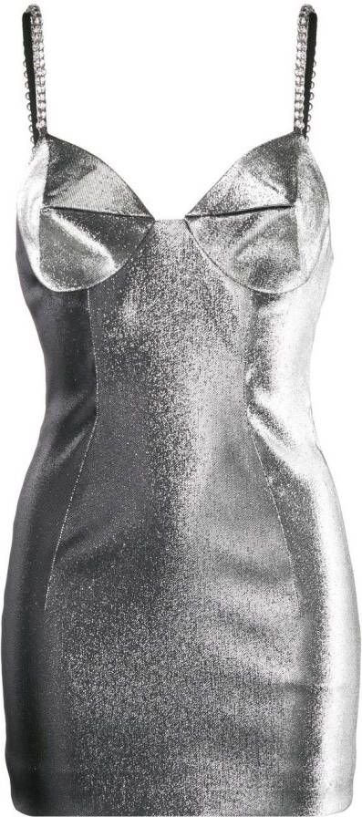 AREA Metallic mini-jurk Zilver