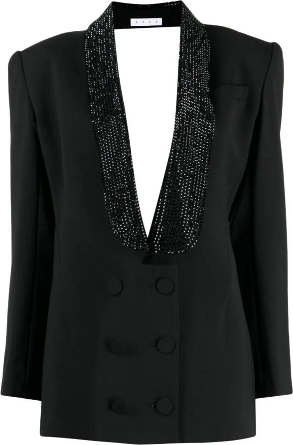 AREA Mini-jurk met open rug Zwart