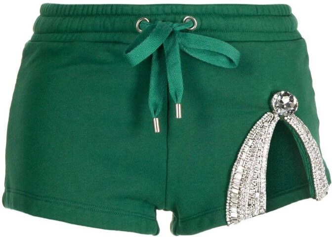 AREA Shorts verfraaid met kristallen Groen