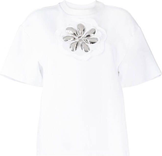 AREA T-shirt verfraaid met edelstenen Wit
