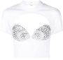 AREA T-shirt verfraaid met kristallen Wit - Thumbnail 1