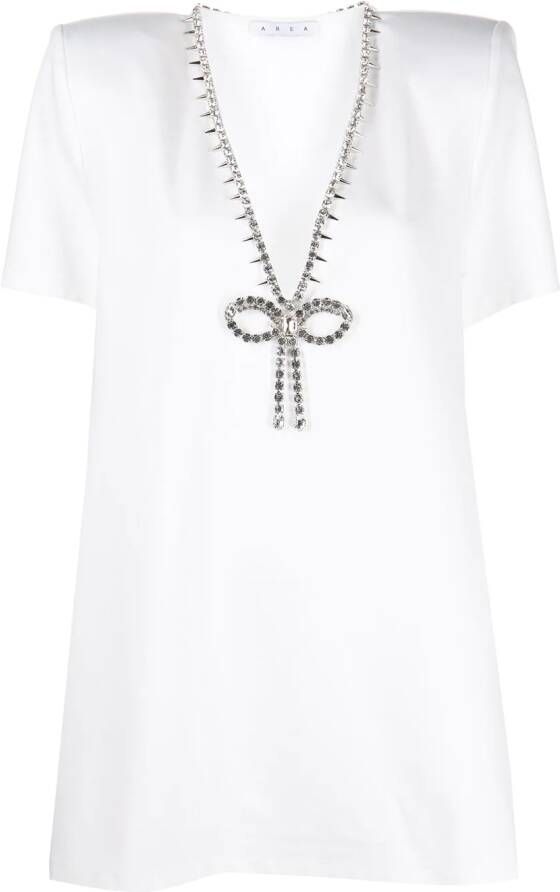 AREA T-shirtjurk met V-hals Wit