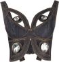 AREA Tanktop verfraaid met kristallen Blauw - Thumbnail 1
